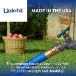 Underhill UltraMax Commercial Garden Water Hose 75 ft Lightweight Flexible AntiKink All Weather 1200 psi H75075B Inch
